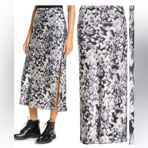 Cinq A Sept Silk Floral Skirt